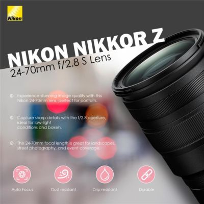 Z 6II Mirrorless Camera with f/2.8 S Lens,UHS-I U3 SDXC Memory Card, Multi-Device Shoulder Bag,Lithium-Ion Battery Pack,Smart Charger