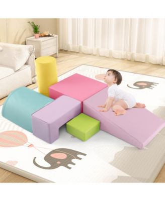 6 Pieces Foam Climbing Blocks Indoor Climb and Crawl Activity Playset with Rectangles