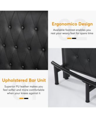 Home Bar Unit for Liquor, 44-Inch Bar Height Table with Storage, Black Entertainment Pub Table for Kitchen, Balcony, Basement