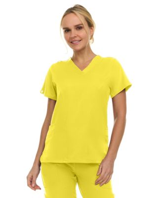 Women's Eleanor 3-Pocket Stretch V-Neck Scrub Top Shocking Pink Medium