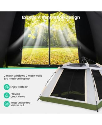 2-4 Person Instant Pop-up Camping Tent with Removable Rainfly