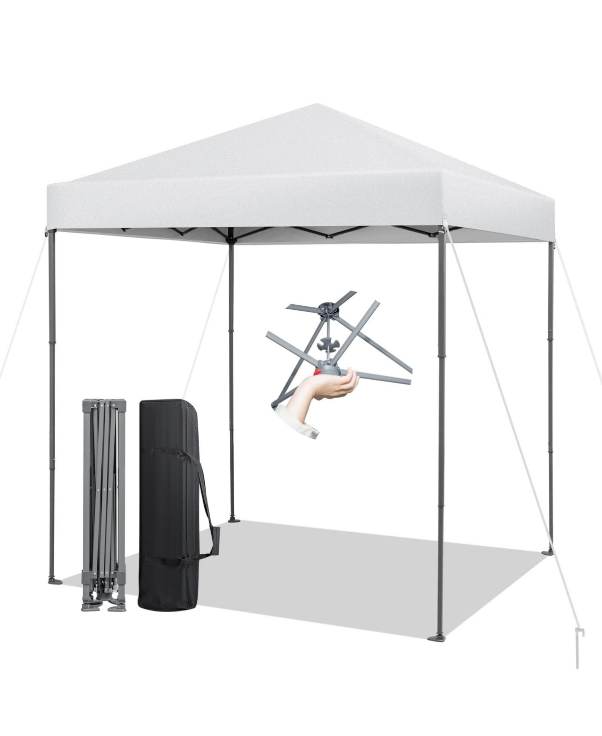 6.6 x 6.6 Feet Outdoor Pop-up Canopy Tent with Upf 50+ Sun Protection - Grey