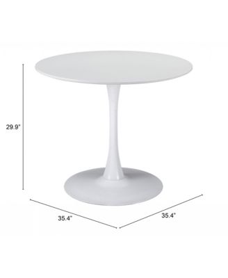 35" Steel Base Dining Table – Sturdy Pedestal Design for Home, Bistro, or Office Use