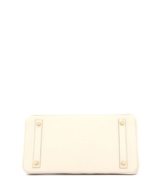 Pre-Owned Hermes Birkin 30 Handbag Light Clemence with Gold Hardware