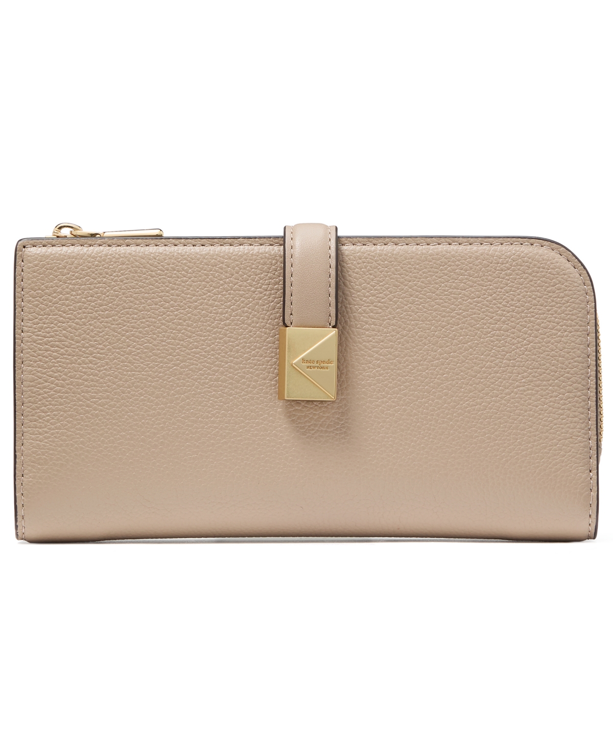 Shop Kate Spade Deco Pebbled Leather Zip Slim Wallet