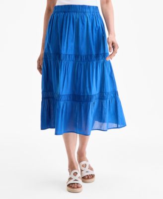 Women's Cotton Lace Pull On Tiered Skirt, Exclusively at Macy's