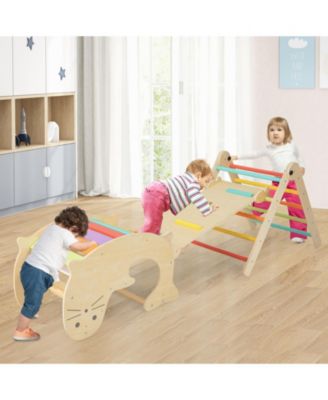 7-in-1 Indoor Climbing Toys for Toddlers with Reversible Ramp