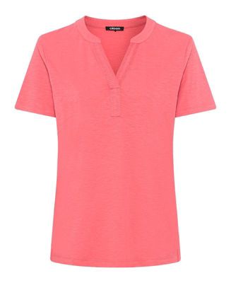 Women's Embroidered Split V-Neck T-Shirt