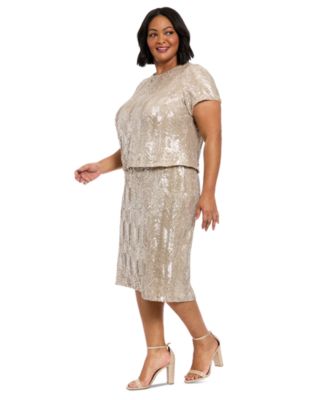 Plus Size Short-Sleeve Sequined Top