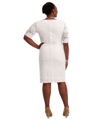 Women's Lace-Sleeve Sheath Dress, Regular & Plus Sizes
