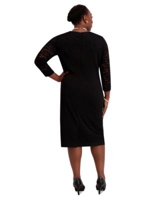 Women's Lace-Sleeve Sheath Dress, Regular & Plus Sizes 