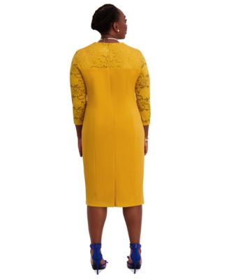 Women's Lace-Sleeve Sheath Dress, Regular & Plus Sizes 