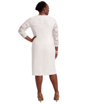Women's Lace-Sleeve Sheath Dress, Regular & Plus Sizes 