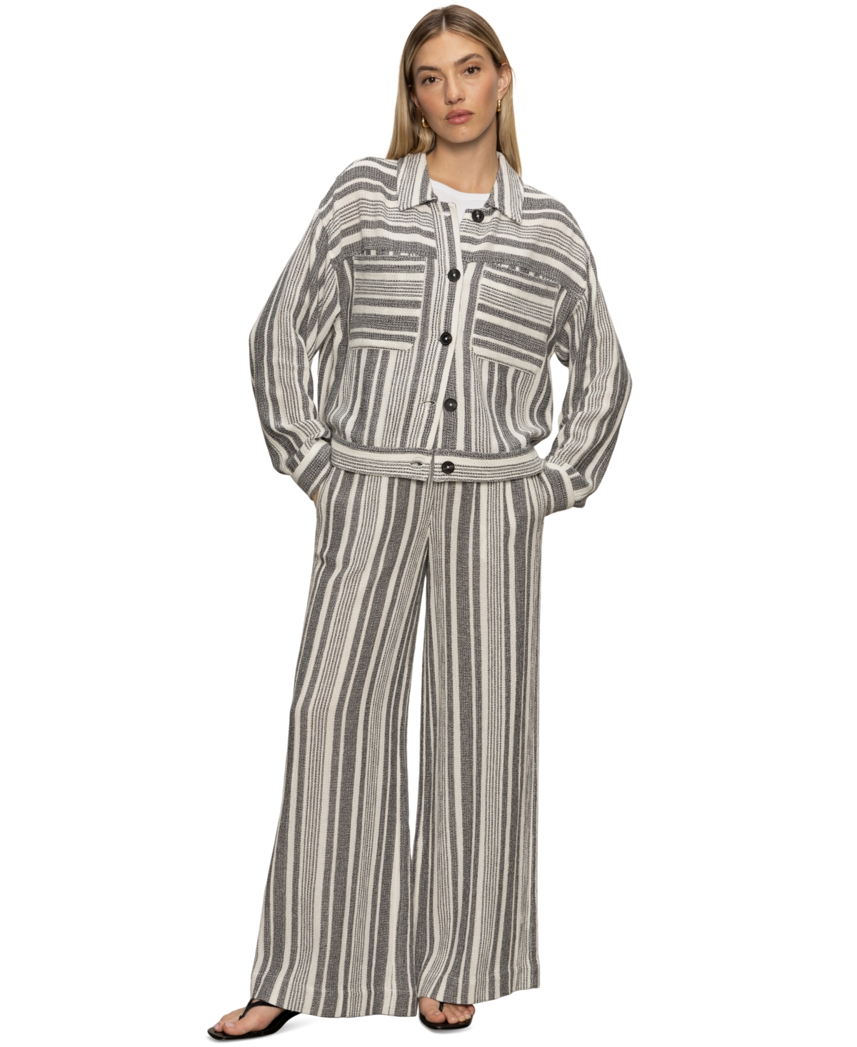 Women's Shoreside Cotton Button-Front Jacket - Atlantic Stripe