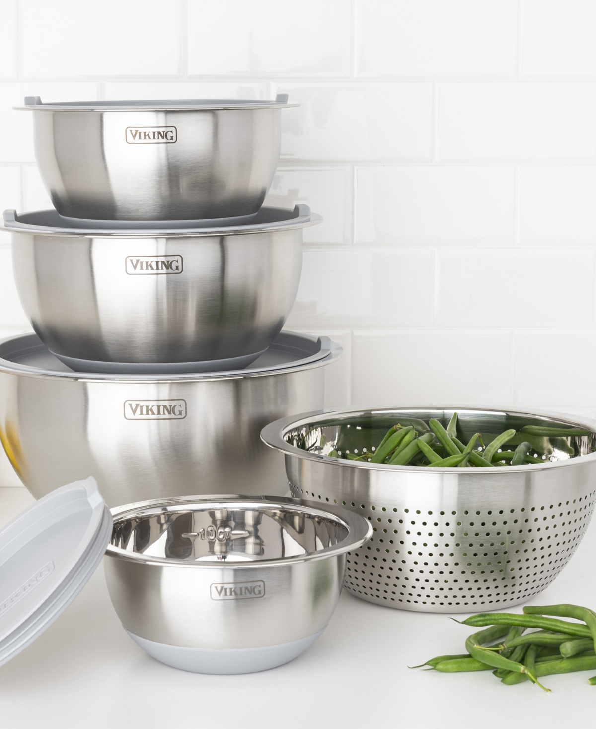 Viking 9 Pc Stainless Steel Bowl Set With Strainer