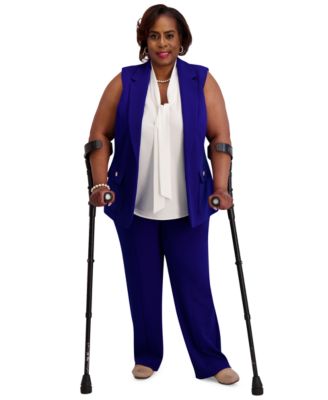 Notched Collar Open-Front Regular & Plus Sizes Vest Jacket