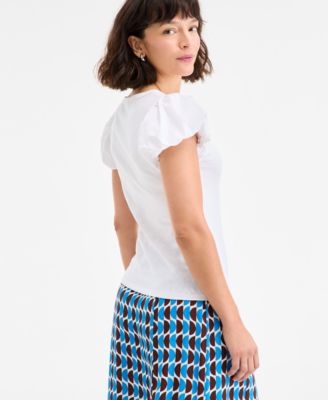 Women's Balloon-Sleeve Scoop-Neck T-Shirt, Exclusively at Macy's