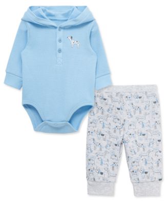 Little Me - Baby Boys Cotton Puppy Bodysuit & Pants Set