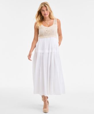 On 34th - Women's Cotton Voile Crochet-Bodice Dress
