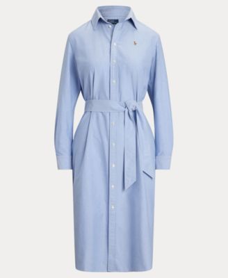 Women's Belted Cotton Oxford Shirtdress