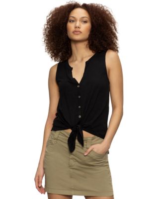 Women's Button-Up Tie-Front Sleeveless Top
