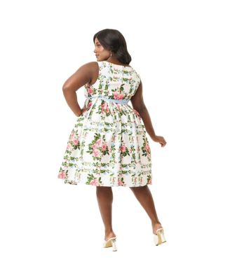 Plus Size Sleeveless Belted Swing Dress