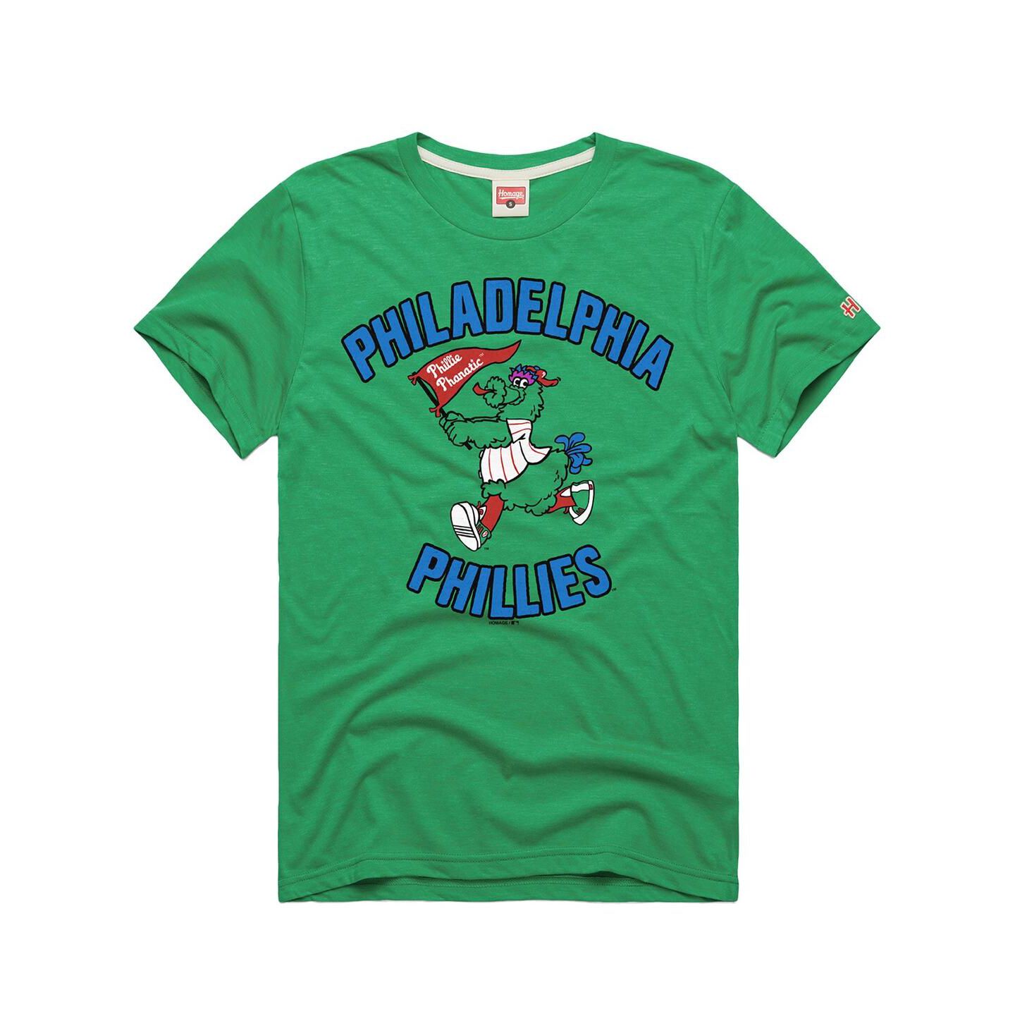 Мужская футболка Homage Green Philadelphia Phillies Hyper Local Tri-Blend — фото 2