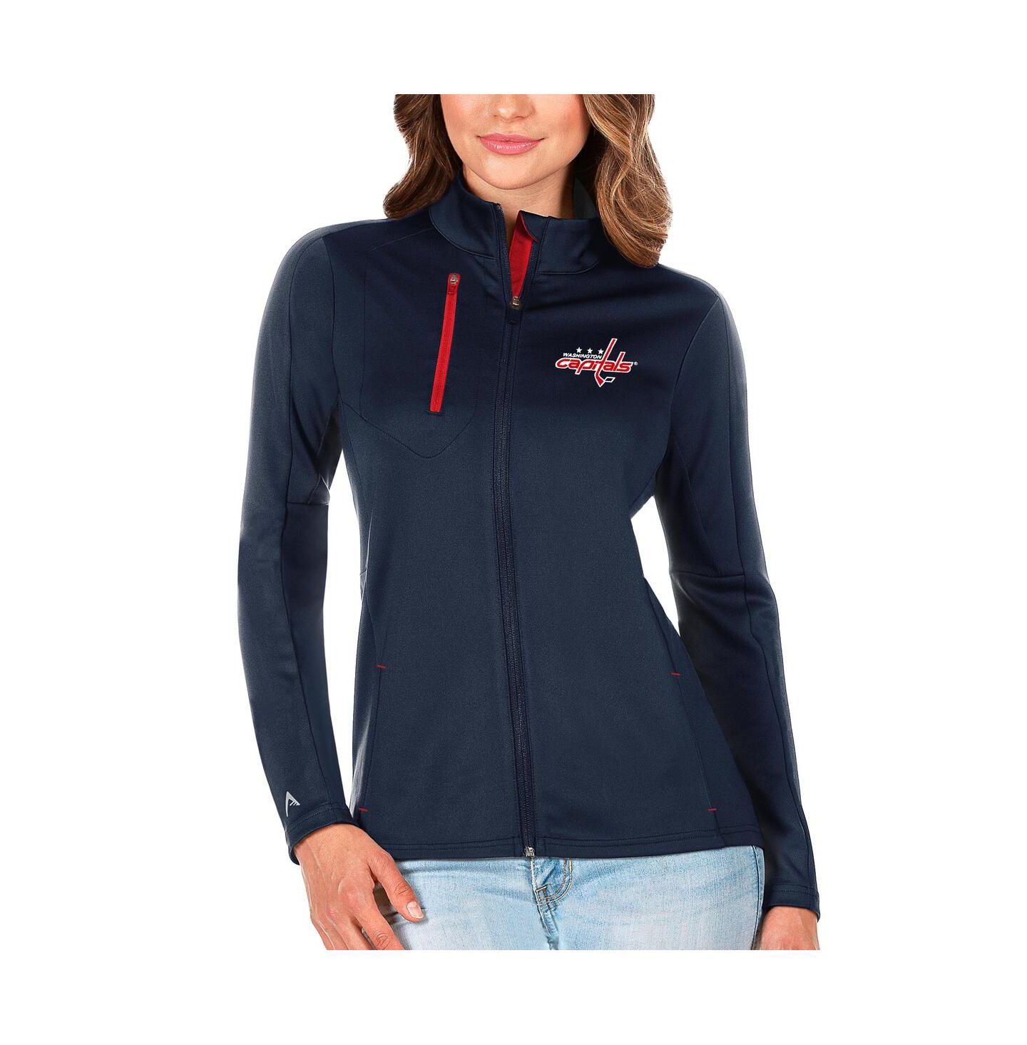 Женская куртка Antigua Navy/Red Washington Capitals Generation Full-Zip Pullover — фото 1