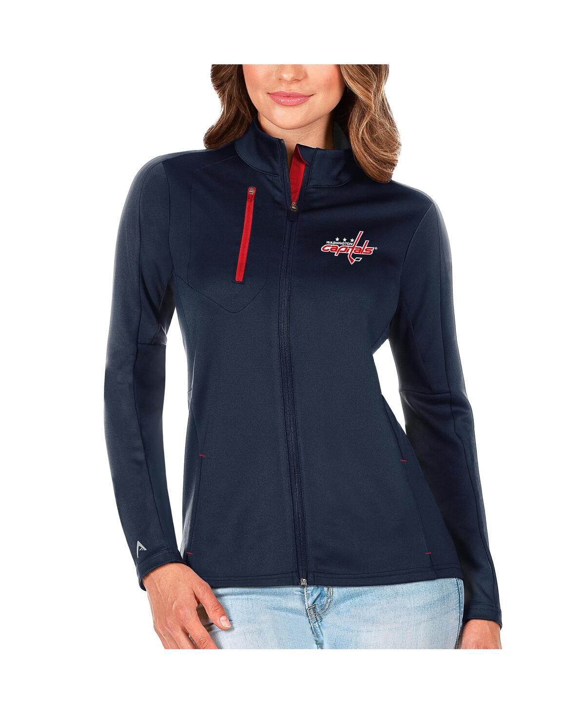 Antigua Women's Navy/red Washington Capitals Generation Full-zip Pullover Jacket