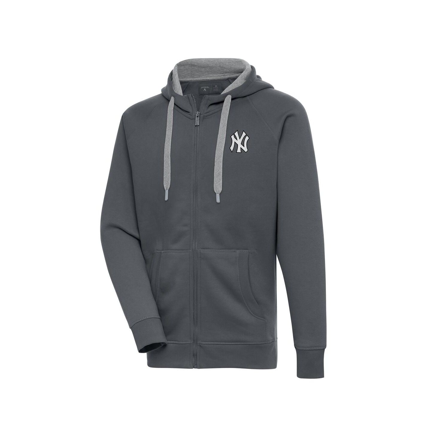 Мужское худи Antigua Charcoal New York Yankees Metallic Victory Full-Zip — фото 1