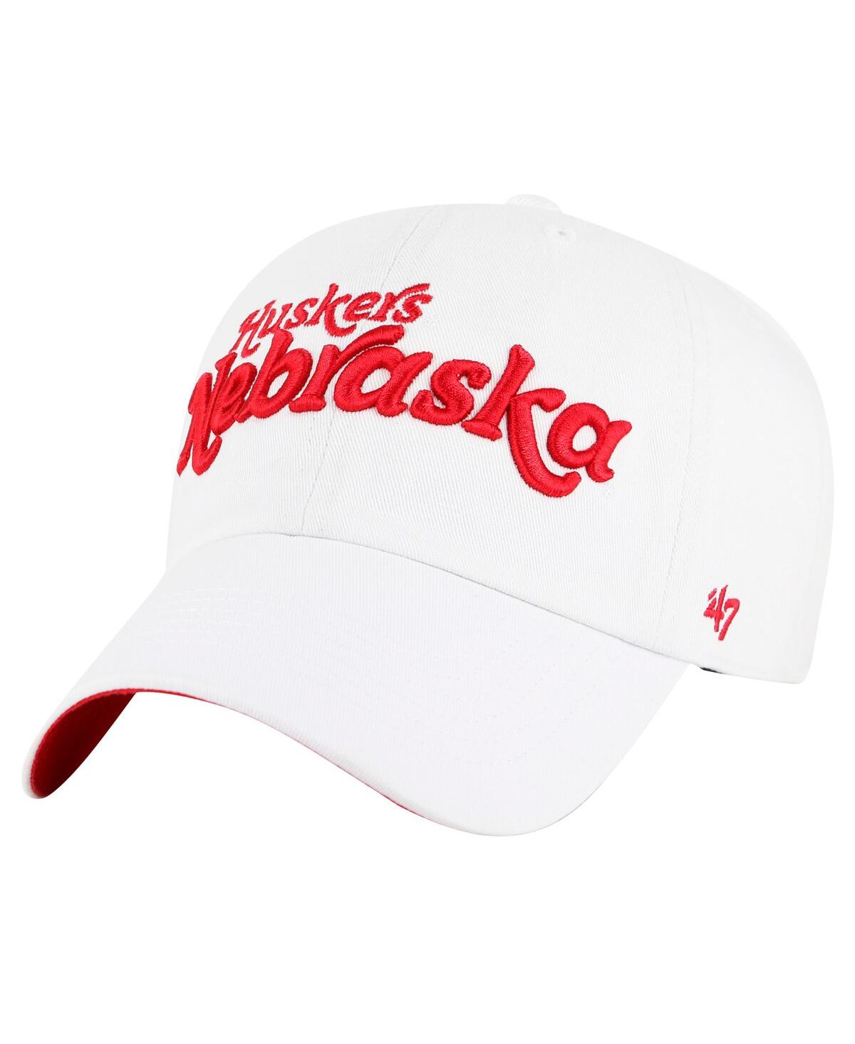47 Brand Women's White Nebraska Huskers Pensacola Clean Up Adjustable Hat