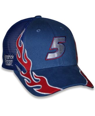 Men's and Women's Blue Kyle Larson HendrickCars.com Flame Trucker Adjustable Hat