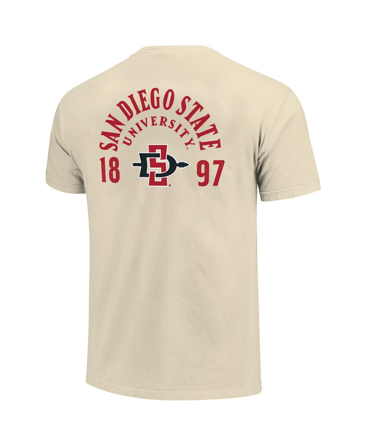 Image One Men's Cream San Diego State Aztecs Comfort Colors Mascot Overlay T-shirt