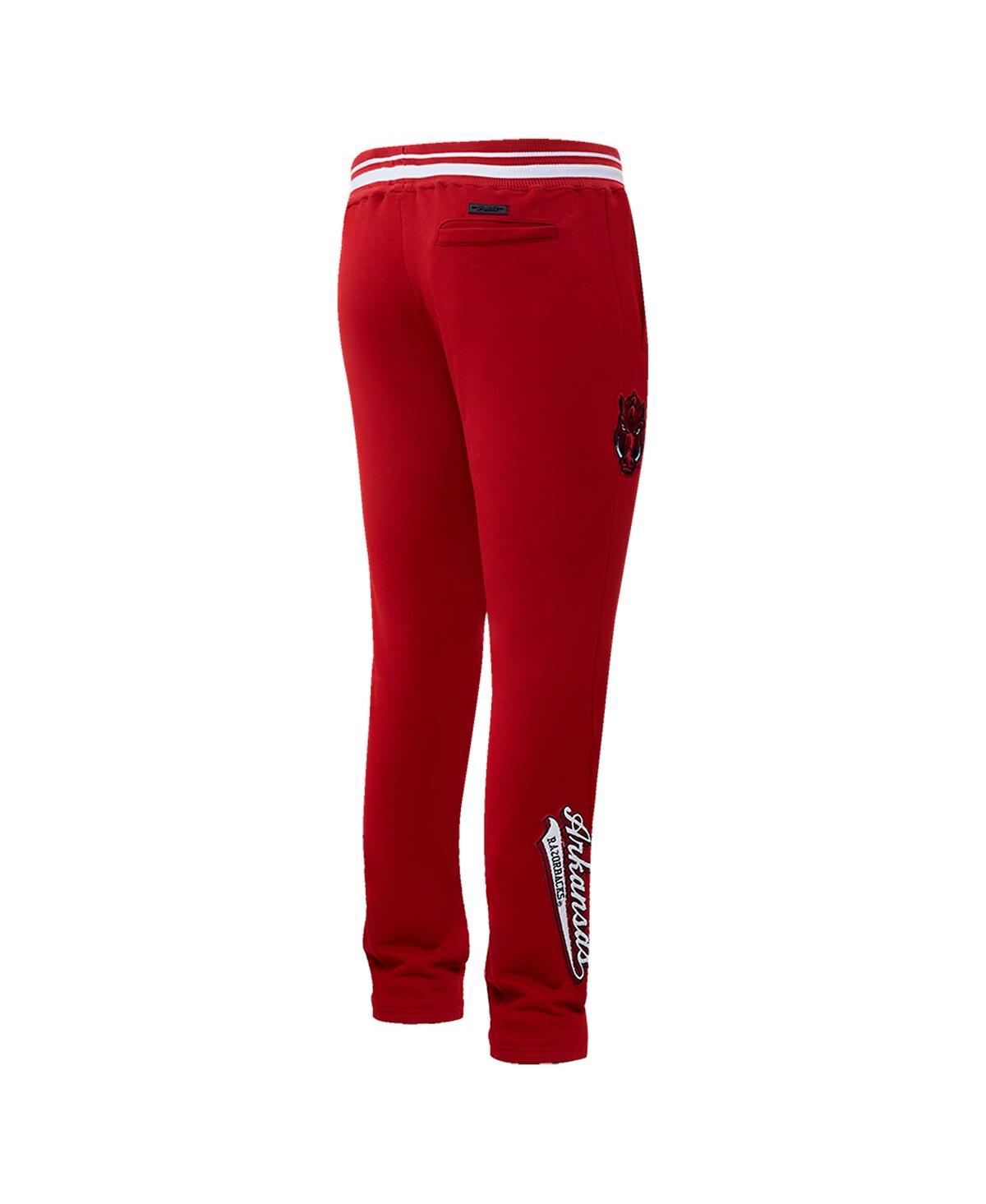 PRO STANDARD MEN'S CARDINAL ARKANSAS RAZORBACKS SCRIPT TAIL FLEECE SWEATPANTS 