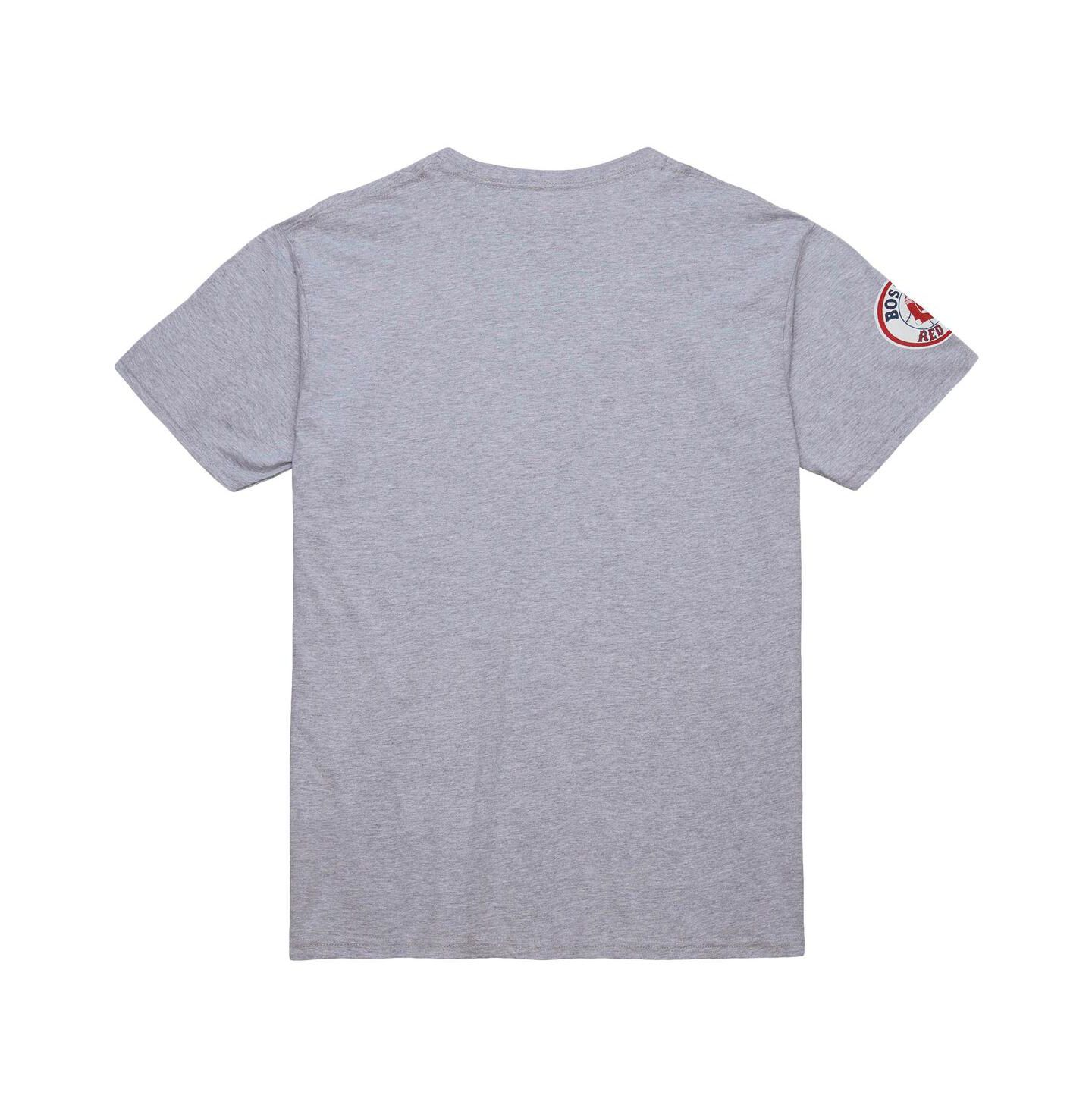 Мужская футболка Mitchell & Ness David Ortiz Grey Heather Boston Red Sox Cooperstown Collection Player — фото 3