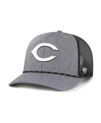 '47 Brand - Men's Charcoal Cincinnati Reds Carbon Rope Trucker Adjustable Hat