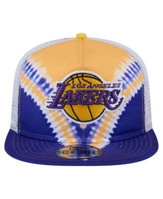Men's Purple/Gold Los Angeles Lakers Throwback Dye Golfer Snapback Hat