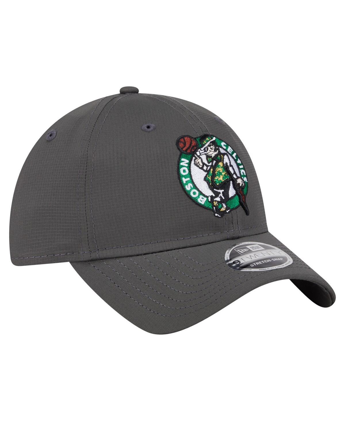 NEW ERA MEN'S CHARCOAL BOSTON CELTICS ACTIVE RIPSTOP 9TWENTY ADJUSTABLE HAT 
