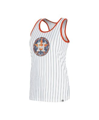 Women's White Houston Astros Gameday Pinstripe Tank Top