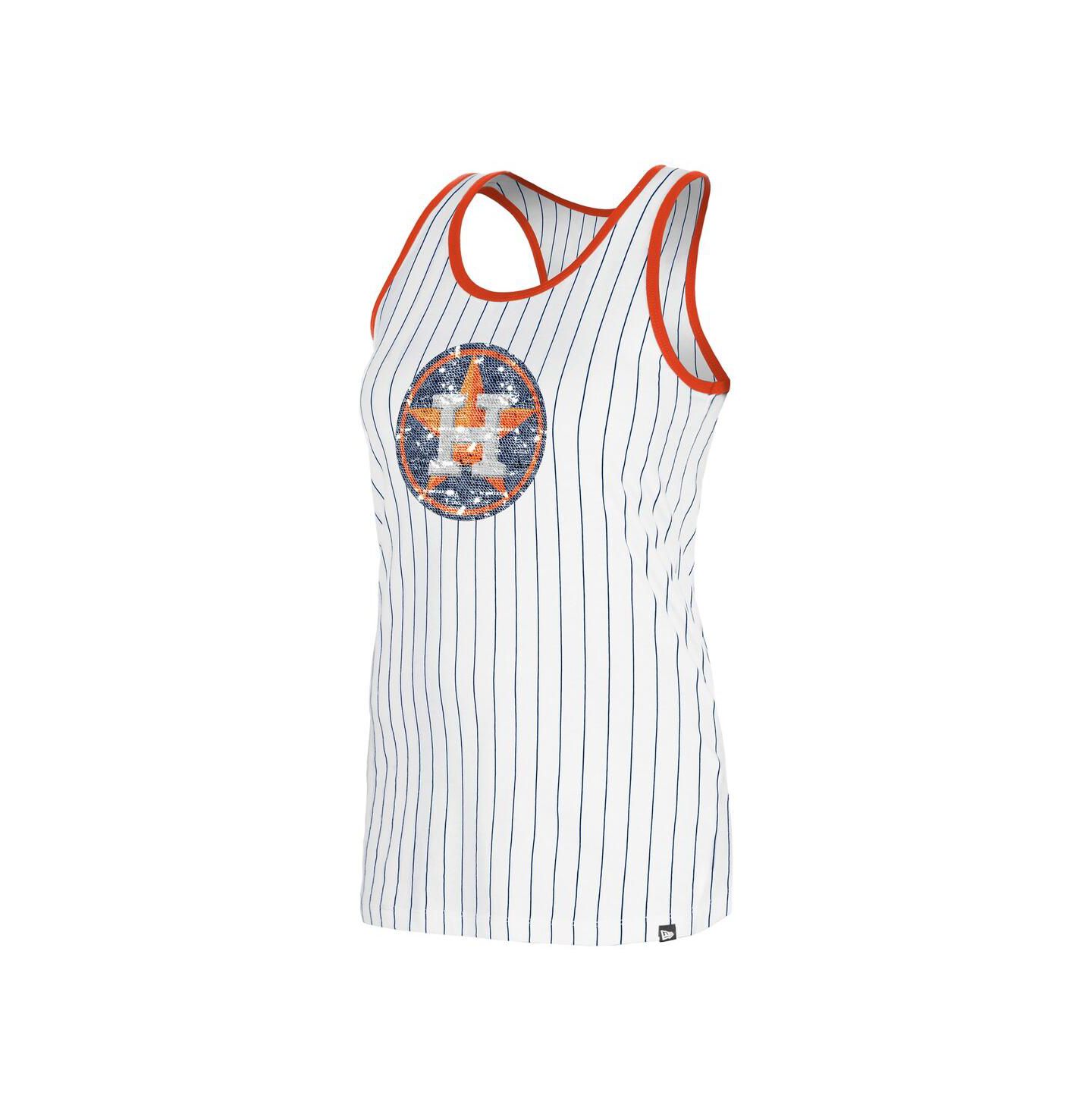 Женский топ New Era White Houston Astros Gameday Pinstripe — фото 2