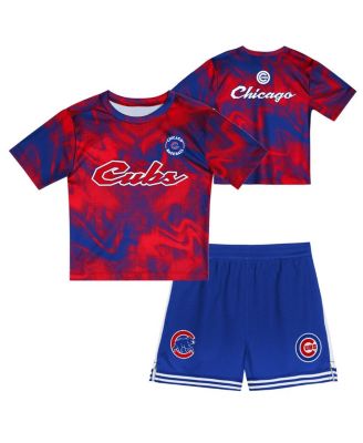 Outerstuff - Toddler Red/Royal Chicago Cubs Pinch Hitter Infielder T-Shirt Shorts Set