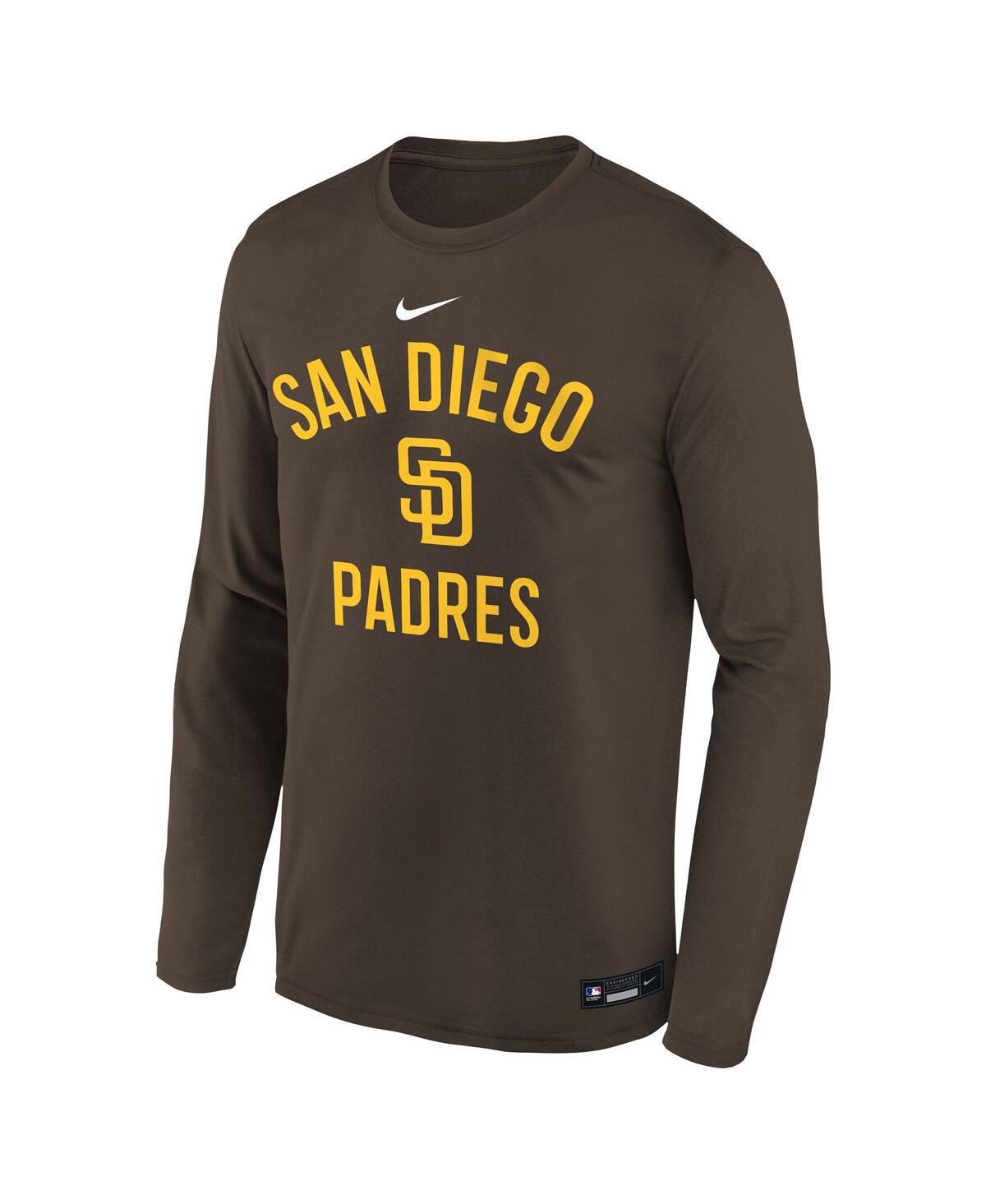 Nike Big Boys And Girls Brown San Diego Padres Authentic Collection Legend Performance Long Sleeve T-shir