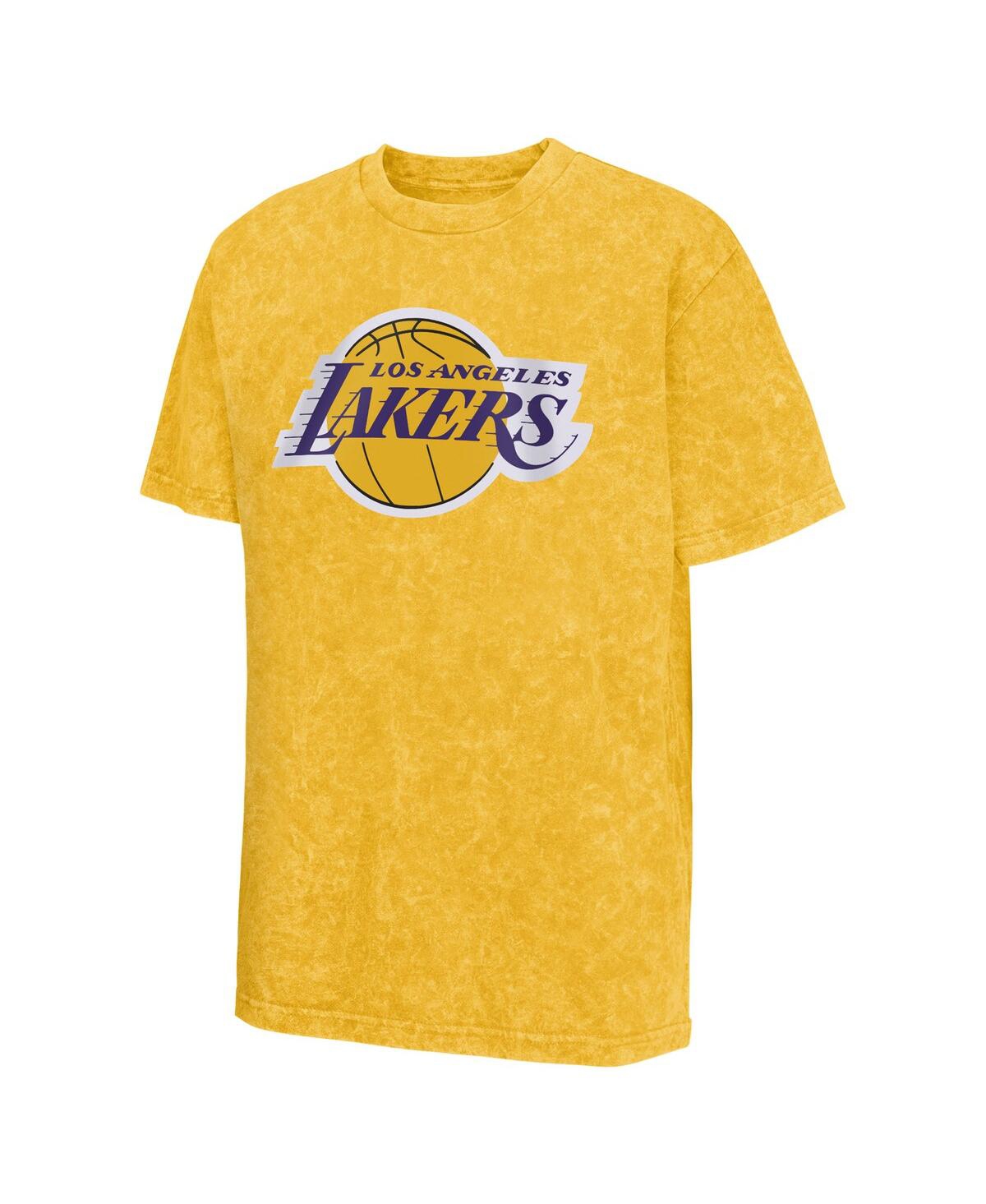 Outerstuff Big Boys And Girls Gold Los Angeles Lakers Rugged Defense T-shirt