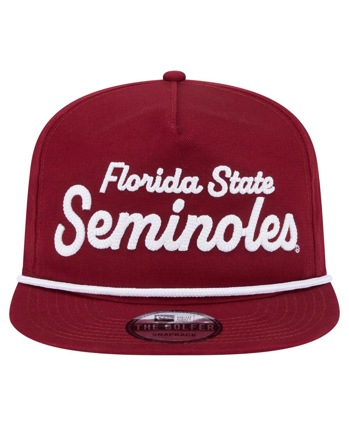 NEW ERA MEN'S GARNET FLORIDA STATE SEMINOLES ADVENTURE TEAM TEXT GOLFER SNAPBACK HAT 