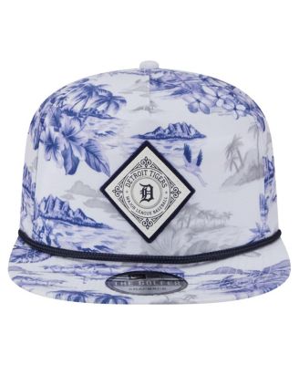 Men's White Detroit Tigers Printed Island Golfer Snapback Hat