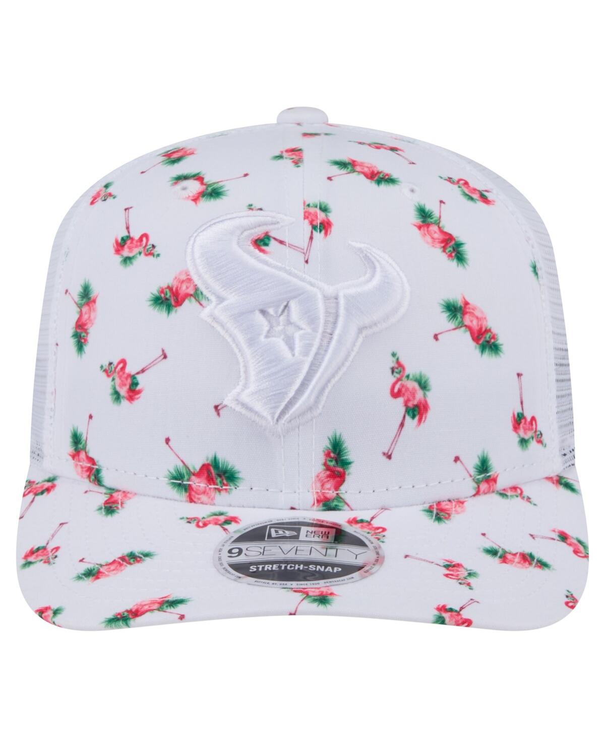 NEW ERA MEN'S WHITE HOUSTON TEXANS ADVENTURE FLAMINGO PATTERN 9SEVENTY STRETCH-SNAP HAT 