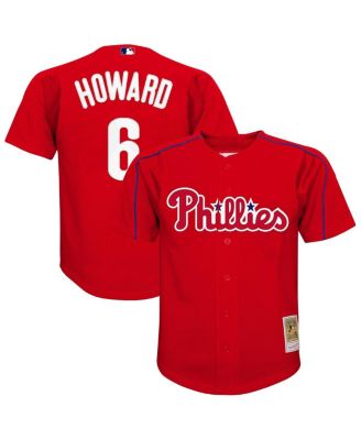 Mitchell & Ness - Big Boys and Girls&nbsp;Ryan Howard Red Philadelphia Phillies Mesh Batting Practice Jersey