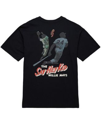 Men's Willie Mays Black San Francisco Giants Legends Collection Vintage Logo T-Shirt
