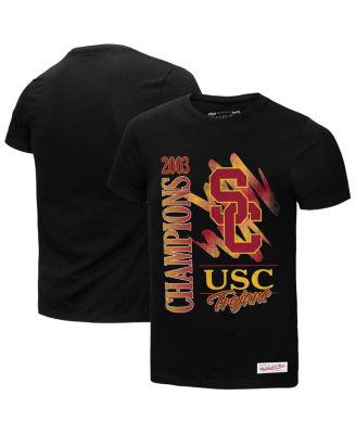 Mitchell & Ness - Men's Black USC Trojans Retro Brush Mineral Wash T-Shirt