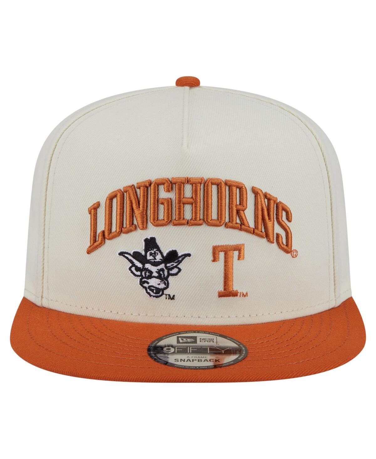 NEW ERA MEN'S WHITE TEXAS LONGHORNS COLLEGIATE 9FIFTY A-FRAME SNAPBACK HAT 